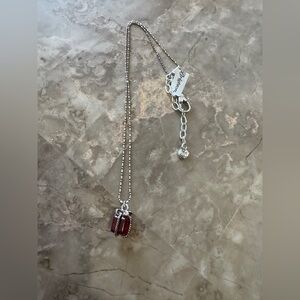 Brighton Silver Necklace with Red Pendant